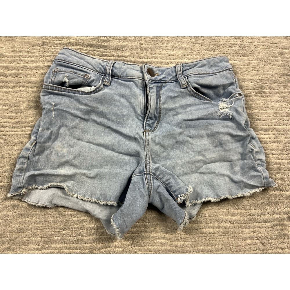 A New Approach Jean Shorts Womens 4 Blue Light Wash Mid Rise Denim